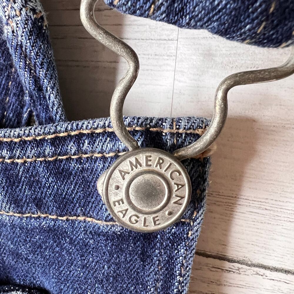 American Eagle Overalls Womens Size XS Tom Girl Stretch Cotton Blend Dark Wash - Picture 7 of 16